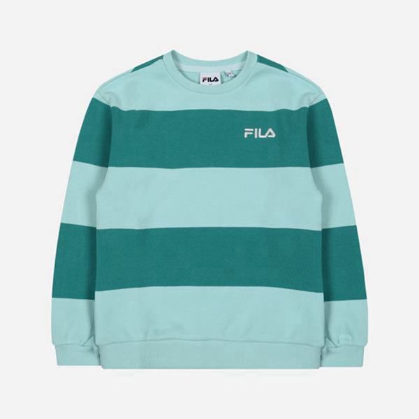 Fila Mikiny Detske Zelene - Striped L/S Vypredaj - Slovakia 48793-NIET